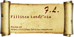Fillitza Letícia névjegykártya